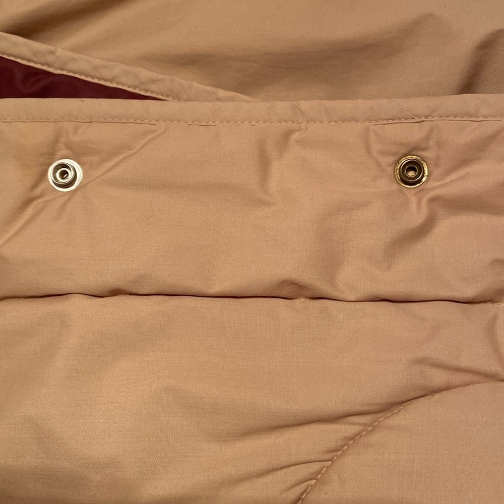 Vintage Etienne Aigner Reversible Puffer Coat Burgundy Tan Size 8 - Picture 8 of 10